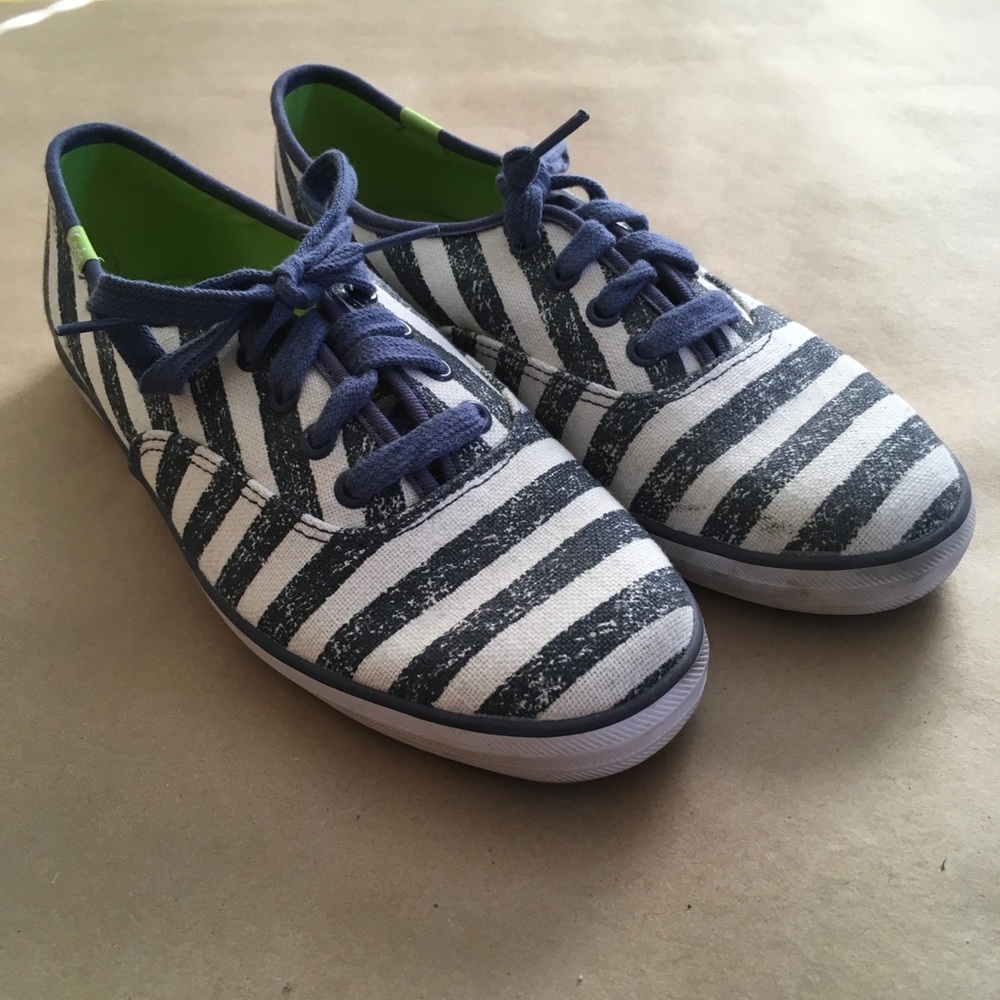 Keds Blue and White Striped Shoes